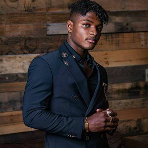 Slim Black Double Breasted Performance Wool Suit Jacket